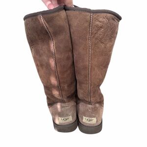 UGG Brown Tall Shearling-Back Boots